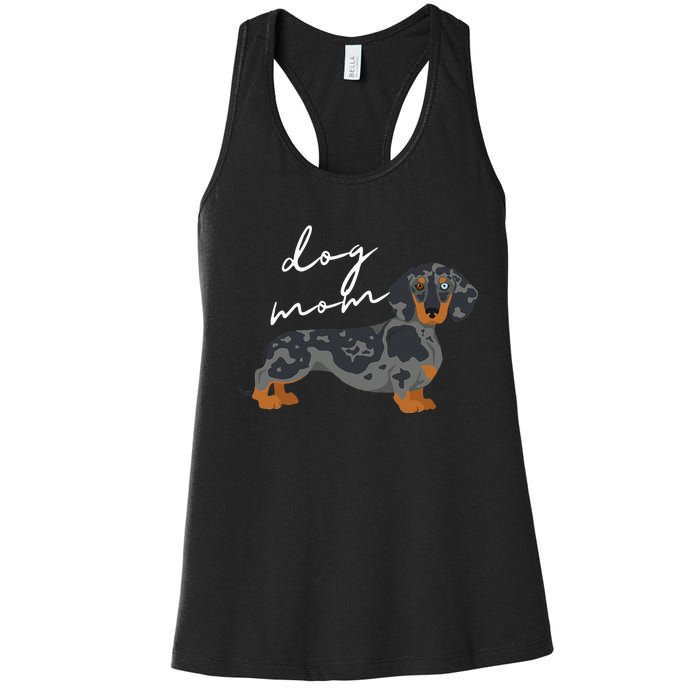 Dapple Dachshund Dog Mom Woman Women's Racerback Tank