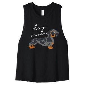 Dapple Dachshund Dog Mom Woman Women's Racerback Cropped Tank