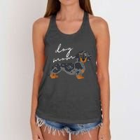 Dapple Dachshund Dog Mom Woman Women's Knotted Racerback Tank