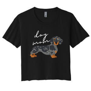 Dapple Dachshund Dog Mom Woman Women's Crop Top Tee