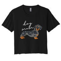 Dapple Dachshund Dog Mom Woman Women's Crop Top Tee