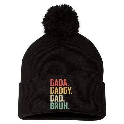 Dada Daddy Dad Bruh Pom Pom 12in Knit Beanie