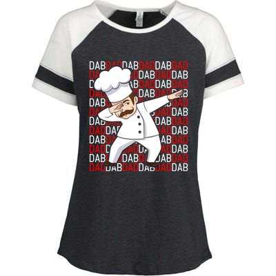 Dab Dad Dabbing Chef Funny Cooking Cook Fathers Day Gift Cute Gift Enza Ladies Jersey Colorblock Tee