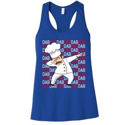 Dab Dad Dabbing Chef Funny Cooking Cook Fathers Day Gift Cute Gift Women's Racerback Tank