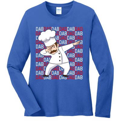 Dab Dad Dabbing Chef Funny Cooking Cook Fathers Day Gift Cute Gift Ladies Long Sleeve Shirt