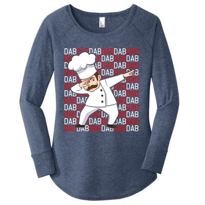 Dab Dad Dabbing Chef Funny Cooking Cook Fathers Day Gift Cute Gift Women's Perfect Tri Tunic Long Sleeve Shirt