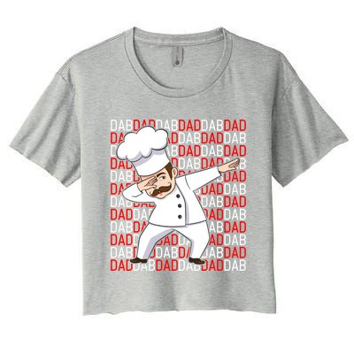 Dab Dad Dabbing Chef Funny Cooking Cook Fathers Day Gift Cute Gift Women's Crop Top Tee