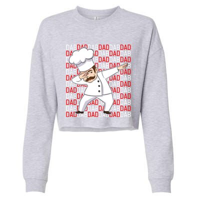 Dab Dad Dabbing Chef Funny Cooking Cook Fathers Day Gift Cute Gift Cropped Pullover Crew