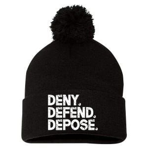 Deny Defend Depose Pom Pom 12in Knit Beanie