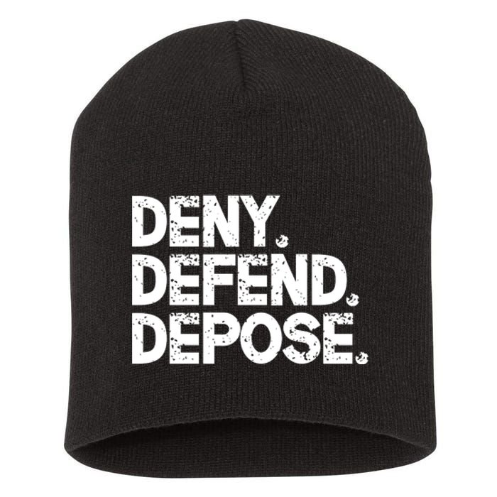 Deny Defend Depose Short Acrylic Beanie