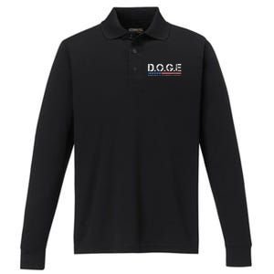 Doge D.O.G.E. Department Of Government Efficiency Gift Performance Long Sleeve Polo