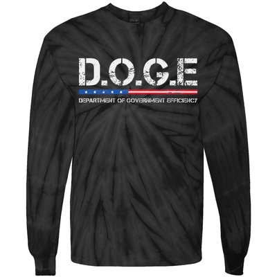 Doge D.O.G.E. Department Of Government Efficiency Gift Tie-Dye Long Sleeve Shirt
