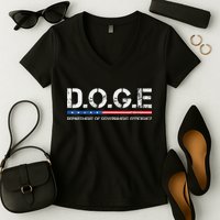 Doge D.O.G.E. Department Of Government Efficiency Gift Women's V-Neck T-Shirt