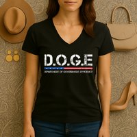 Doge D.O.G.E. Department Of Government Efficiency Gift Women's V-Neck T-Shirt