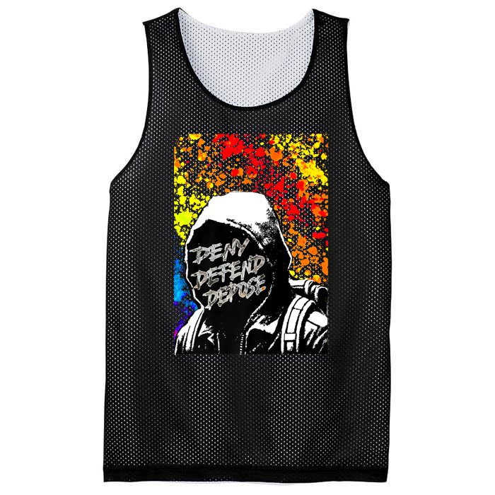 Delay Deny Defend Vintage Painting Mesh Reversible Basketball Jersey Tank