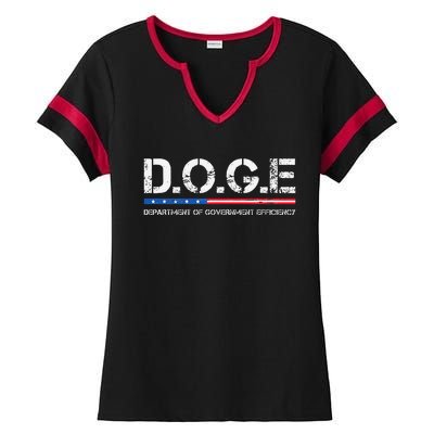 Doge D.O.G.E. Department Of Government Ladies Halftime Notch Neck Tee