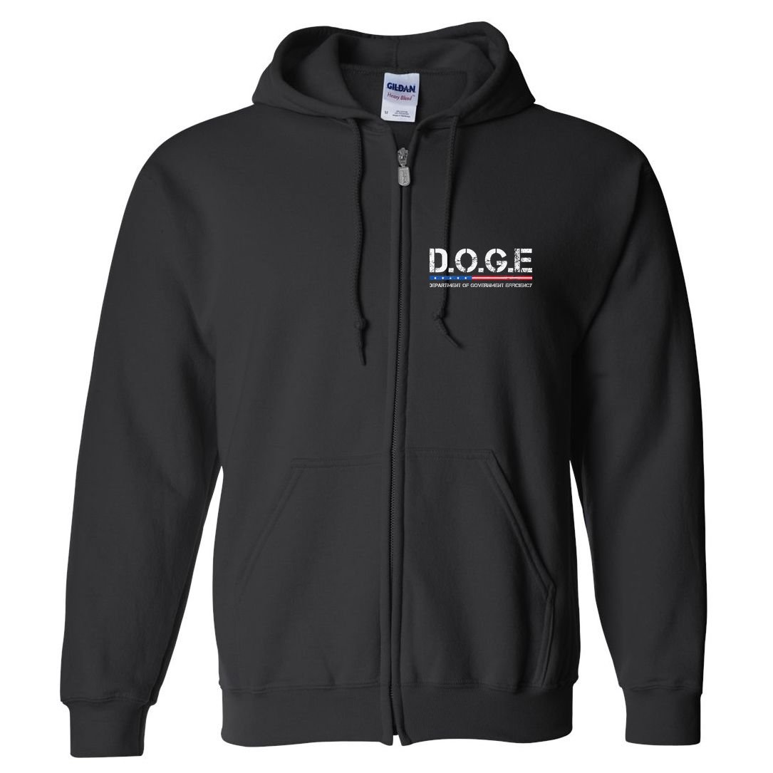 Doge D.O.G.E. Department Of Government Full Zip Hoodie