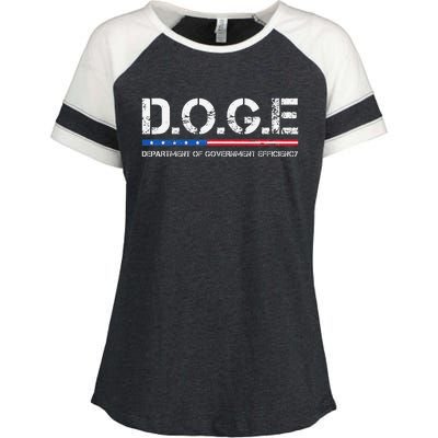 Doge D.O.G.E. Department Of Government Enza Ladies Jersey Colorblock Tee