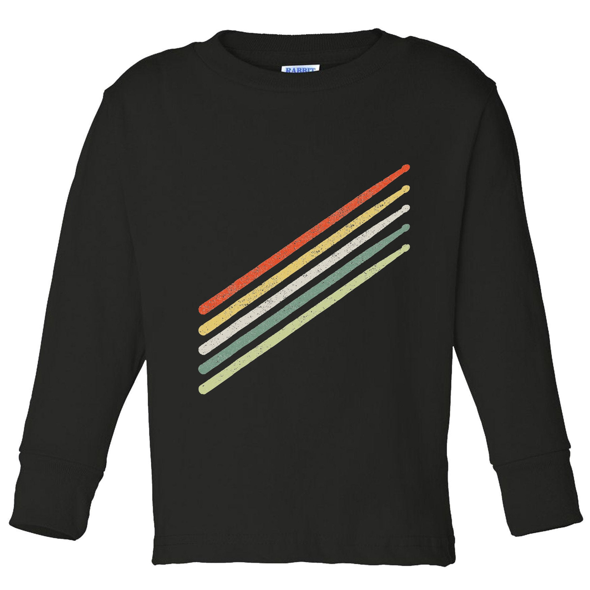 Drummer Drums Drumset Drumsticks Vintage Toddler Long Sleeve Shirt