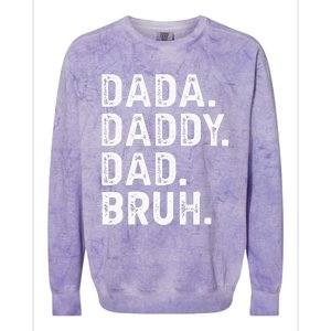 Dada Daddy Dad Bruh Funny Fathers Day Gift Colorblast Crewneck Sweatshirt