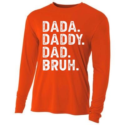 Dada Daddy Dad Bruh Funny Fathers Day Gift Cooling Performance Long Sleeve Crew