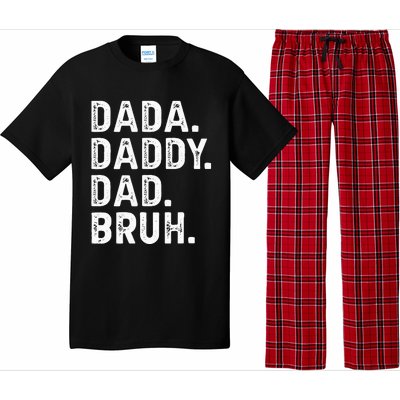 Dada Daddy Dad Bruh Funny Fathers Day Gift Pajama Set