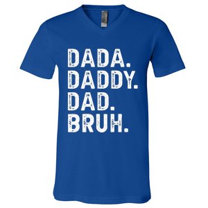 Dada Daddy Dad Bruh Funny Fathers Day Gift V-Neck T-Shirt