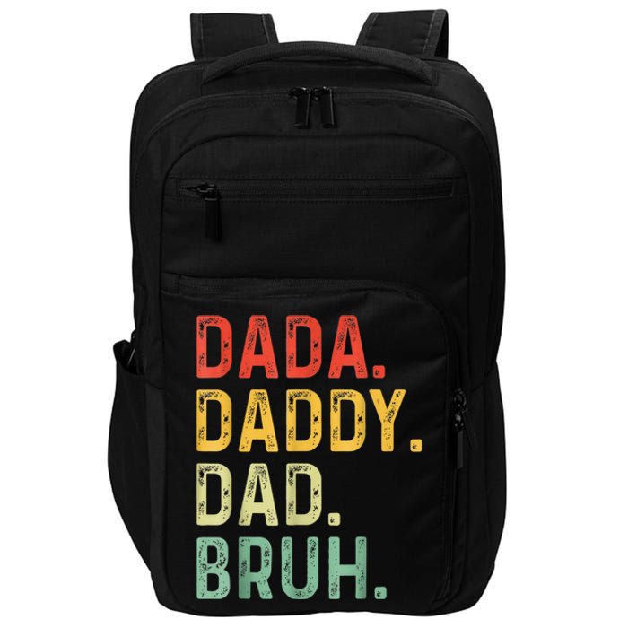 Dada Daddy Dad Bruh Gifts Funny Fathers Day Dad Vintage Impact Tech Backpack