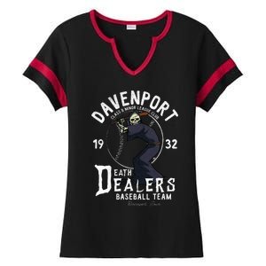 Davenport Death Dealers Retro Minor League Baseball Team Ladies Halftime Notch Neck Tee