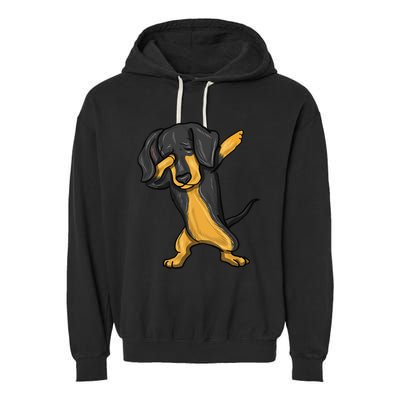 Dabbing Dachshund Doxie Dog Dab Dance Garment-Dyed Fleece Hoodie