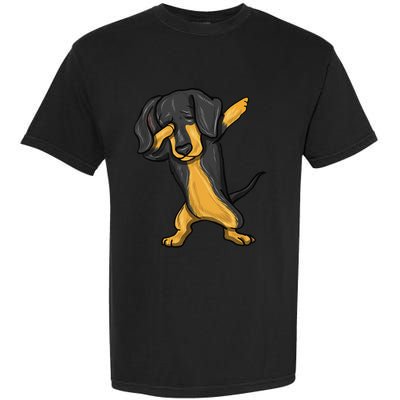 Dabbing Dachshund Doxie Dog Dab Dance Garment-Dyed Heavyweight T-Shirt