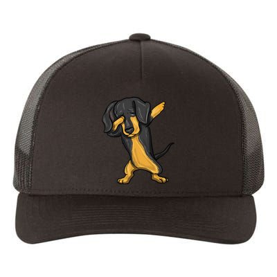 Dabbing Dachshund Doxie Dog Dab Dance Yupoong Adult 5-Panel Trucker Hat