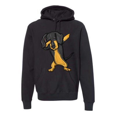 Dabbing Dachshund Doxie Dog Dab Dance Premium Hoodie