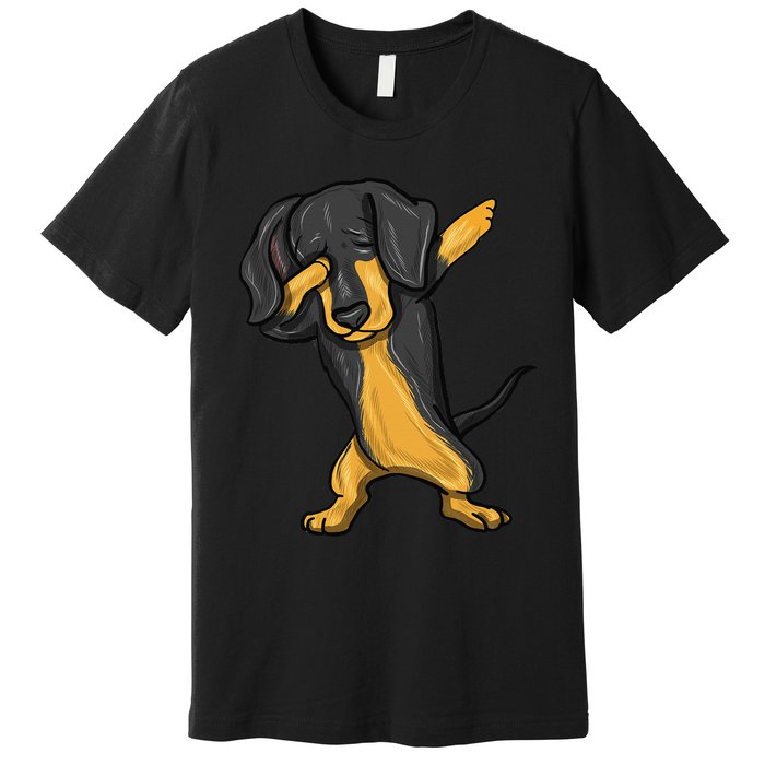 Dabbing Dachshund Doxie Dog Dab Dance Premium T-Shirt