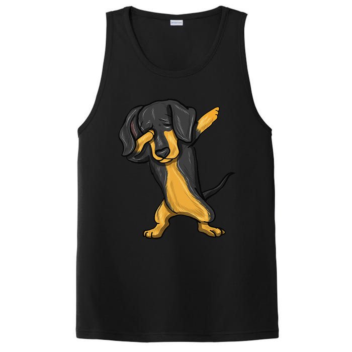 Dabbing Dachshund Doxie Dog Dab Dance PosiCharge Competitor Tank