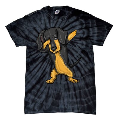 Dabbing Dachshund Doxie Dog Dab Dance Tie-Dye T-Shirt