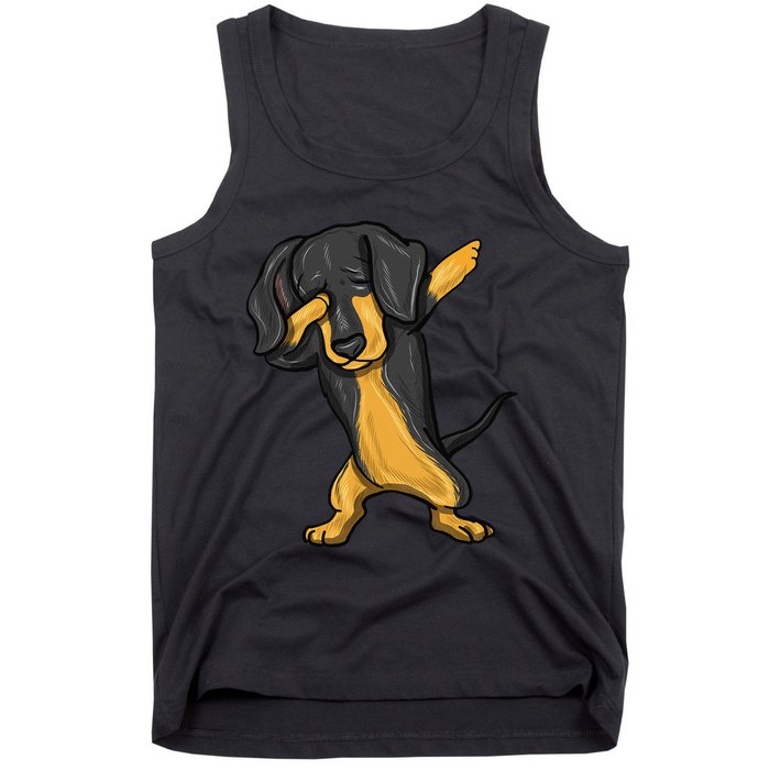 Dabbing Dachshund Doxie Dog Dab Dance Tank Top