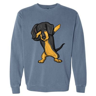 Dabbing Dachshund Doxie Dog Dab Dance Garment-Dyed Sweatshirt