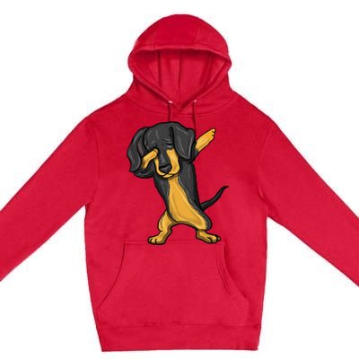 Dabbing Dachshund Doxie Dog Dab Dance Premium Pullover Hoodie