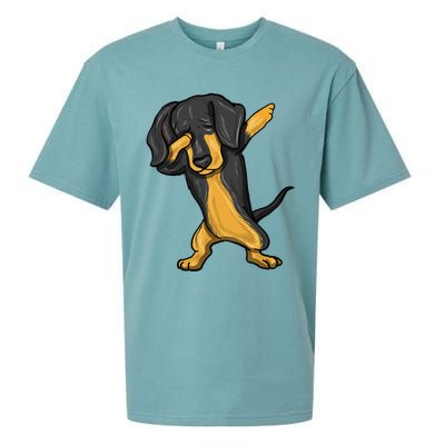 Dabbing Dachshund Doxie Dog Dab Dance Sueded Cloud Jersey T-Shirt