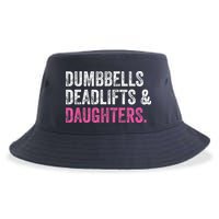 Dumbbells Deadlifts Daughters Funny Gym Workout Fathers Day Sustainable Bucket Hat