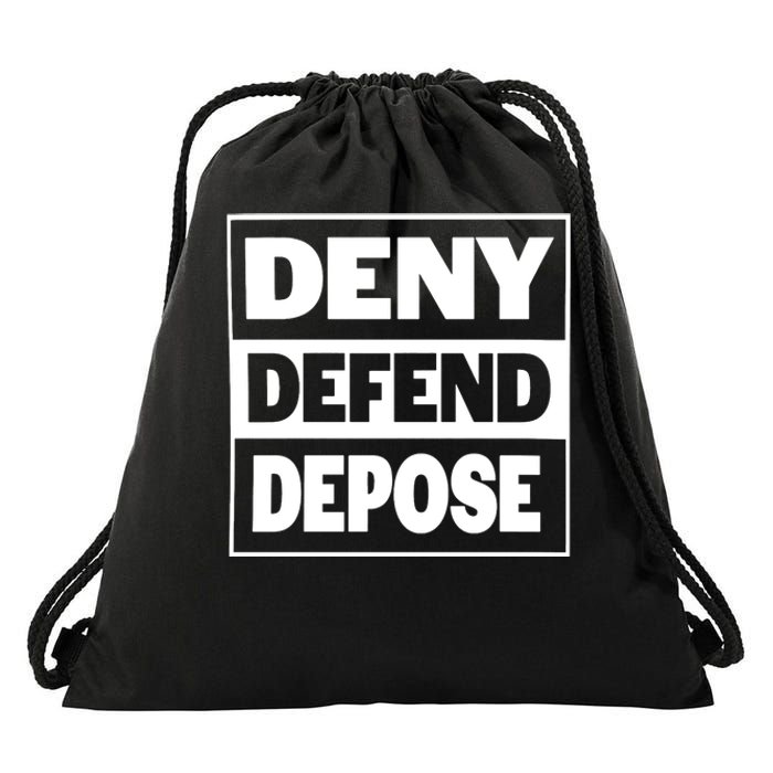 Deny Defend Depose Drawstring Bag