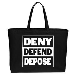 Deny Defend Depose Cotton Canvas Jumbo Tote