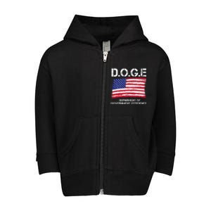 D.O.G.E Doge Department Of Government Efficiency Toddler Zip Fleece Hoodie