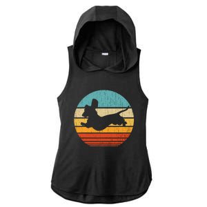 Dachshund dachshund dog silhouette retro gift for dog lovers Ladies PosiCharge Tri-Blend Wicking Draft Hoodie Tank