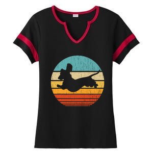 Dachshund dachshund dog silhouette retro gift for dog lovers Ladies Halftime Notch Neck Tee