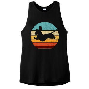 Dachshund dachshund dog silhouette retro gift for dog lovers Ladies PosiCharge Tri-Blend Wicking Tank