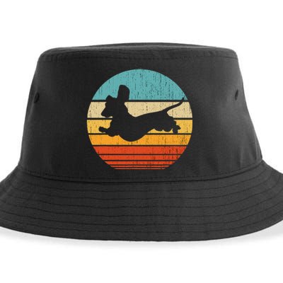 Dachshund dachshund dog silhouette retro gift for dog lovers Sustainable Bucket Hat