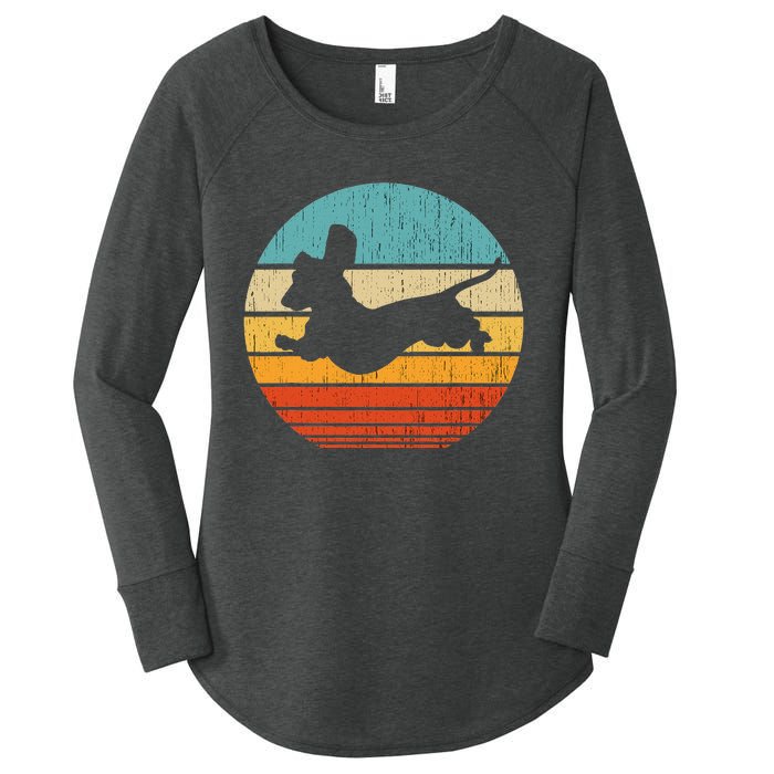 Dachshund dachshund dog silhouette retro gift for dog lovers Women's Perfect Tri Tunic Long Sleeve Shirt