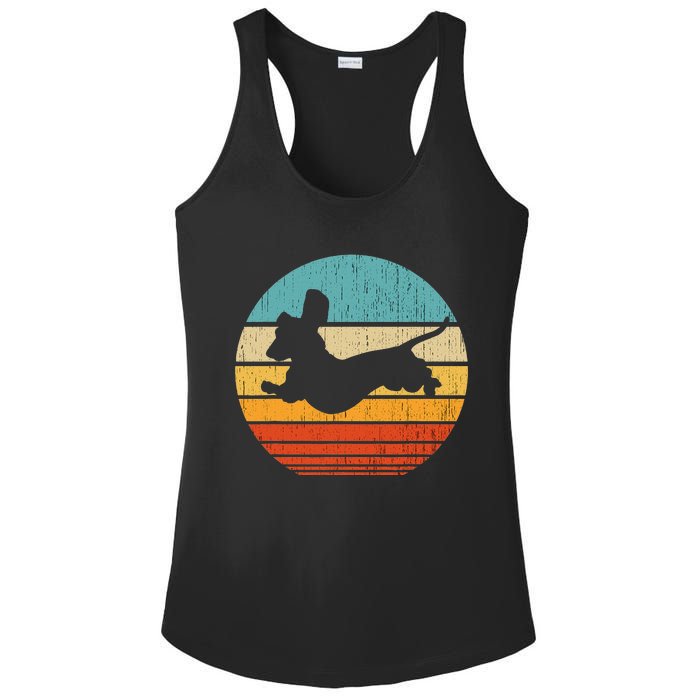 Dachshund dachshund dog silhouette retro gift for dog lovers Ladies PosiCharge Competitor Racerback Tank